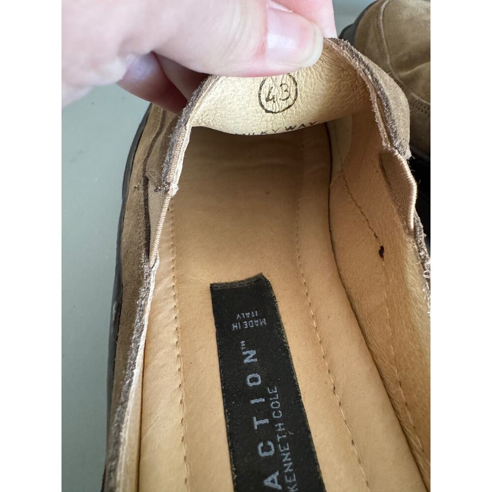 Vtg Y2K Kenneth Cole Reaction Shoe Size 43 Suede Chunky Lug Sole Slip On Clog - Picture 6 of 7